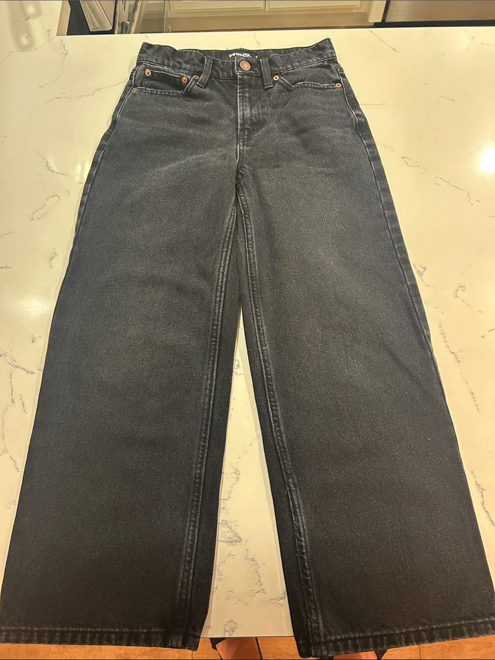 RSQ Black Wide-Leg High-Rise Jeans Youth size 10